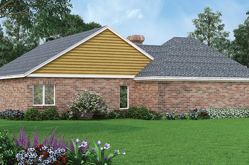 Dream House Plan - Exterior - Rear Elevation for Ranch House Plan #45-386 - 3 bed, 2 bath