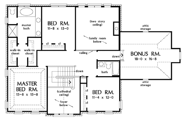 Country Floor Plan - Upper Floor Plan #929-652