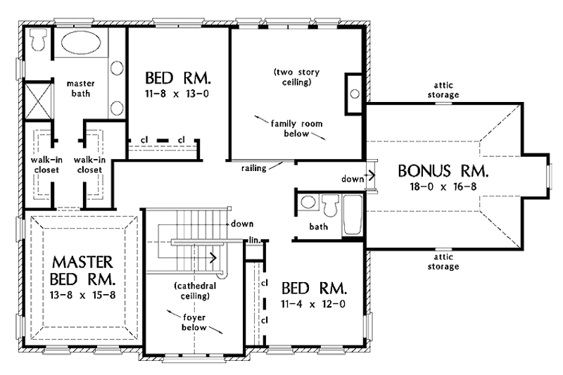House Blueprint - Floor Plan - Upper Floor for Country House Plan #929-652 - 4 bed, 2.5 bath