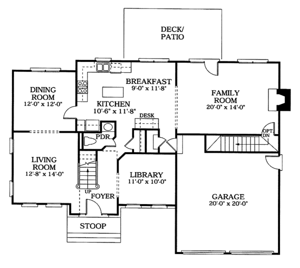 Home Plan - Colonial Floor Plan - Main Floor Plan #453-479