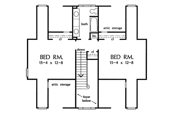 Floor Plan - Upper Floor for Country House Plan #929-212 - 3 bed, 2.5 bath