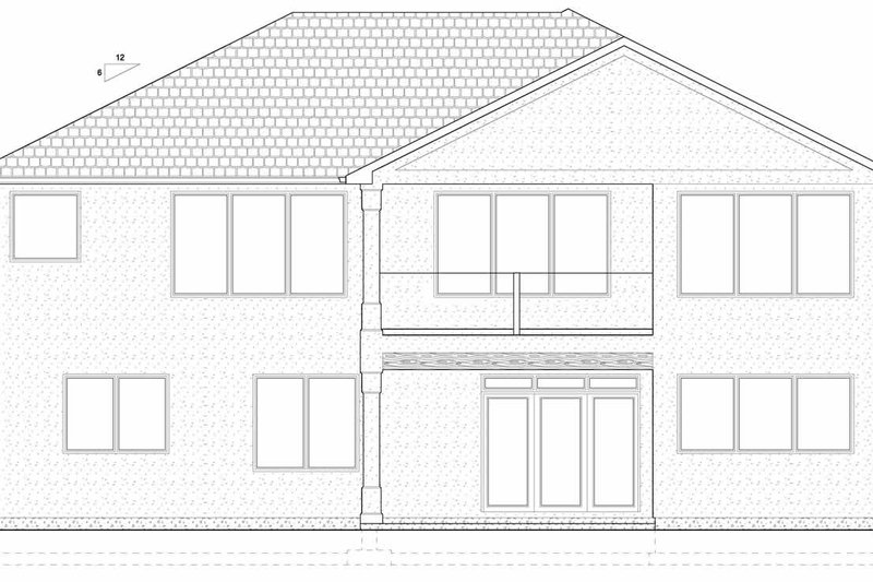House Blueprint - Exterior - Rear Elevation for Mediterranean House Plan #126-211 - 6 bed, 4.5 bath