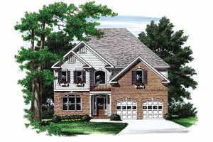 Colonial Exterior - Front Elevation Plan #927-692