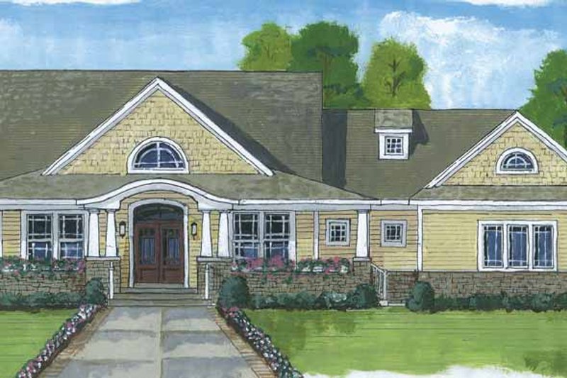 Architectural House Design - Craftsman Exterior - Front Elevation Plan #46-822