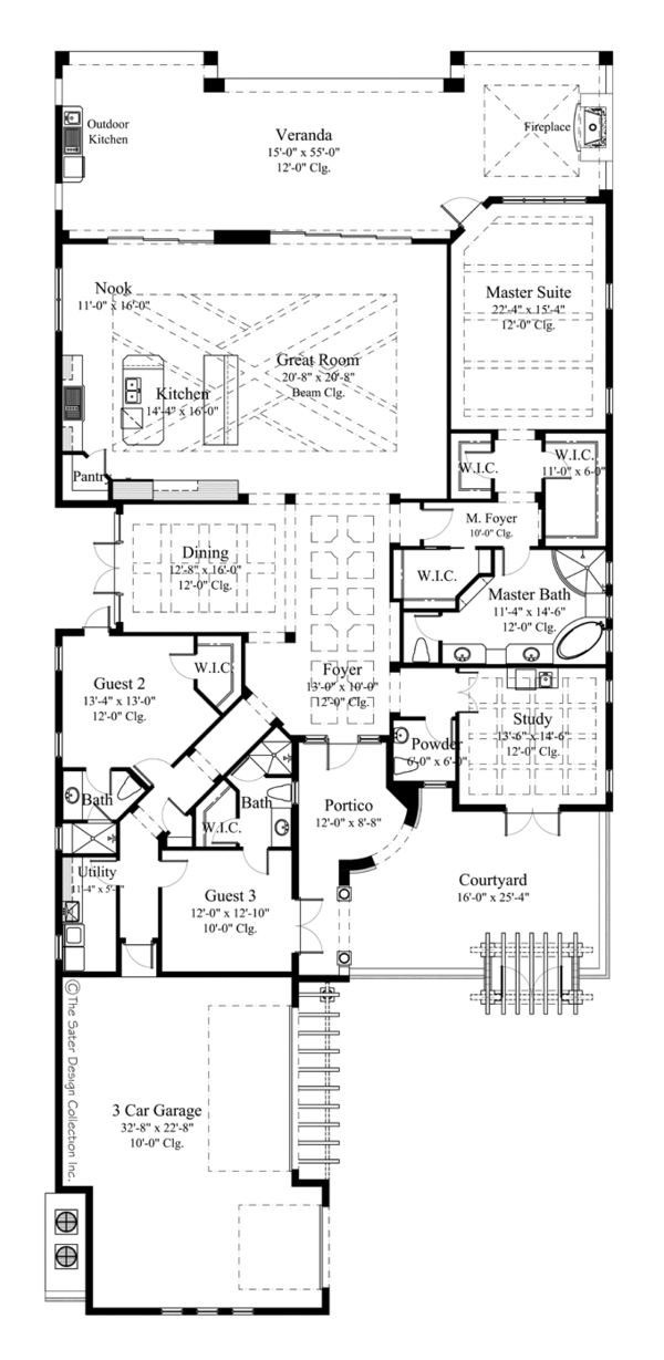 Architectural House Design - Mediterranean Floor Plan - Main Floor Plan #930-444