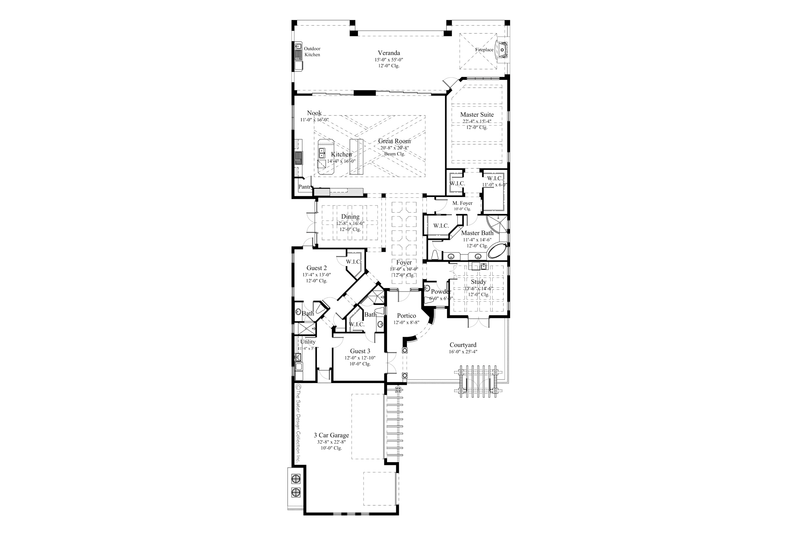 House Plan Design - Floor Plan - Main Floor for Mediterranean House Plan #930-444 - 3 bed, 3.5 bath