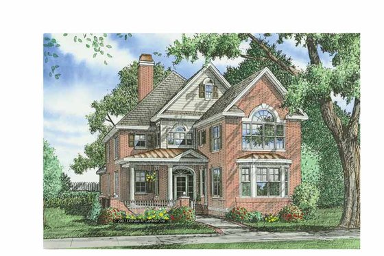 Exterior - Front Elevation 3 for Colonial House Plan #929-856 - 5 bed, 4 bath