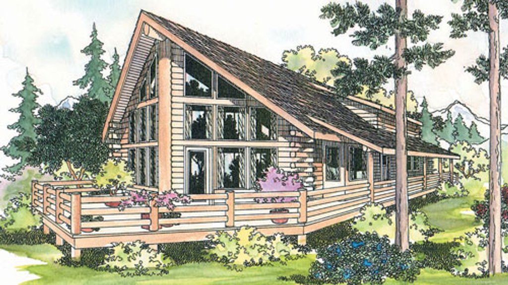 Cabin Style House Plan 3 Beds 2 Baths, A Frame Cabin Style House Plans
