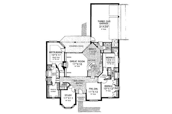 Floor Plan - Main Floor for European House Plan #310-936 - 3 bed, 2.5 bath