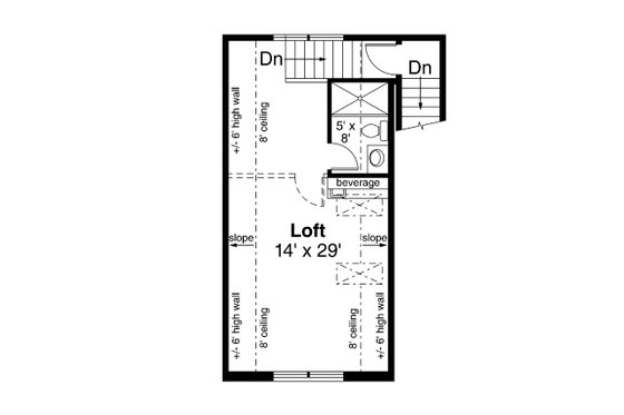 Floor Plan - Upper Floor for Traditional House Plan #124-1155, 1 bath