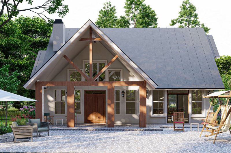Architectural House Design - Exterior - Rear Elevation for Craftsman House Plan #54-557 - 3 bed, 2 bath