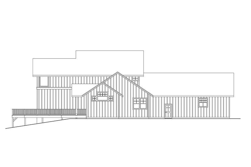 House Design - Exterior - Rear Elevation for Craftsman House Plan #124-1380 - 3 bed, 3 bath