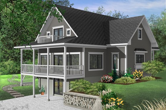 Exterior - Front Elevation 3 for Traditional House Plan #23-851 - 3 bed, 3.5 bath