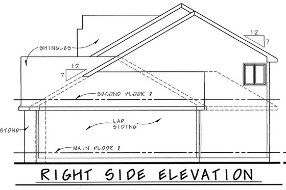 Exterior - Other Elevation 1 for Traditional House Plan #20-2090 - 4 bed, 2.5 bath
