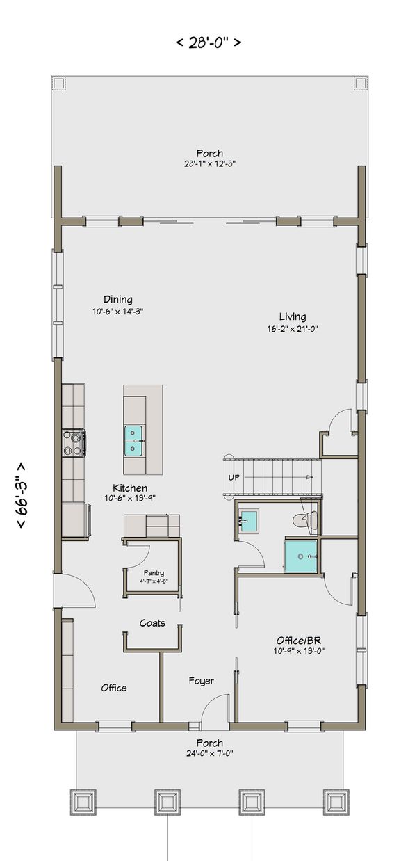 House Blueprint - Craftsman Floor Plan - Main Floor Plan #461-42