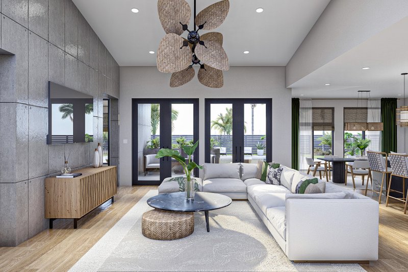 Architectural House Design - Interior - Family Room 1 for Modern House Plan #455-570 - 2 bed, 2 bath