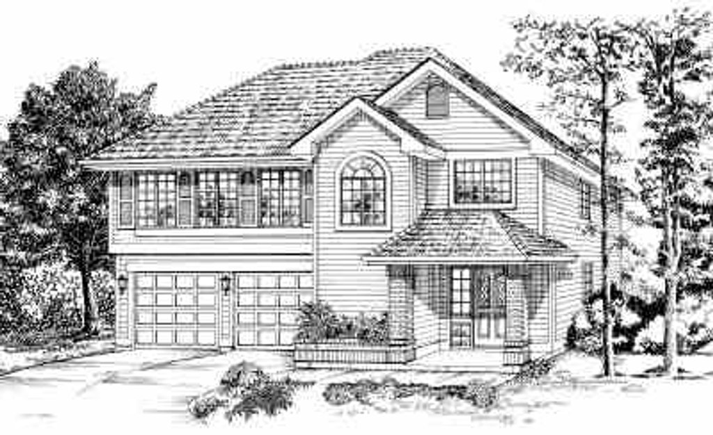 Exterior - Front Elevation 2 for Traditional House Plan #47-582 - 3 bed, 2 bath