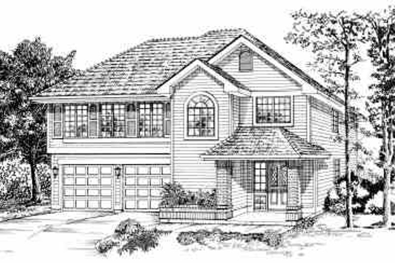 Exterior - Front Elevation 2 for Traditional House Plan #47-582 - 3 bed, 2 bath
