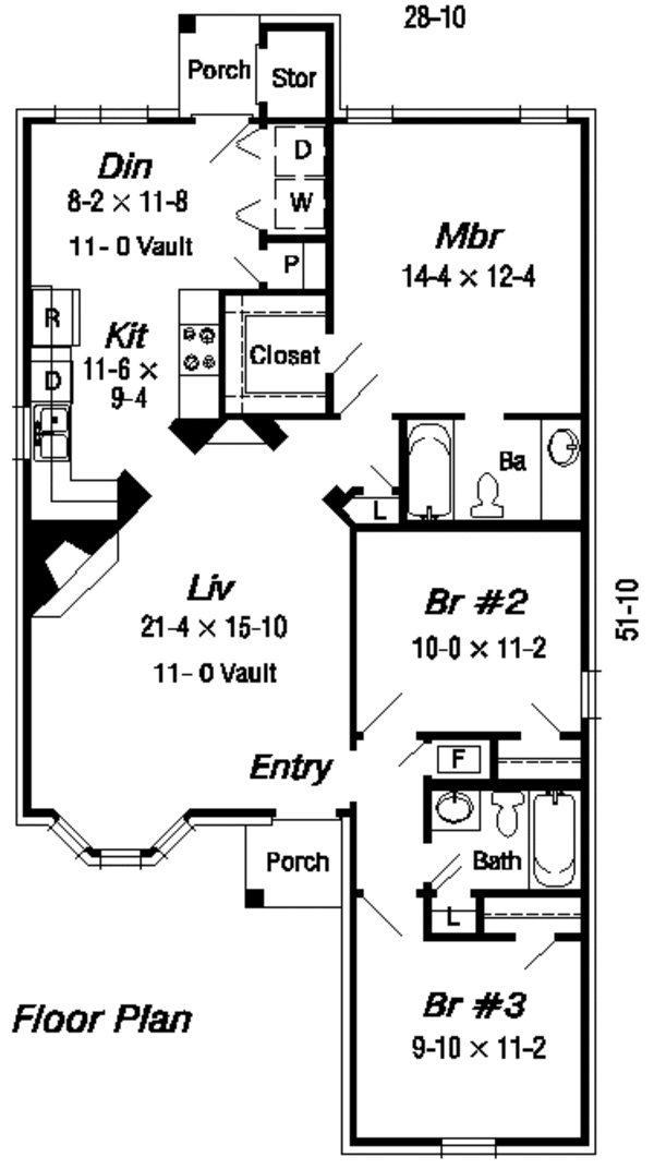 Cottage Floor Plan - Main Floor Plan #329-164