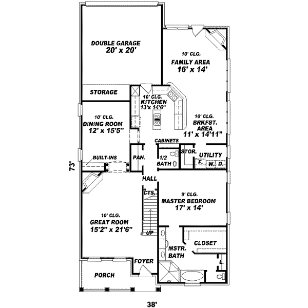 Colonial Floor Plan - Main Floor Plan #81-559