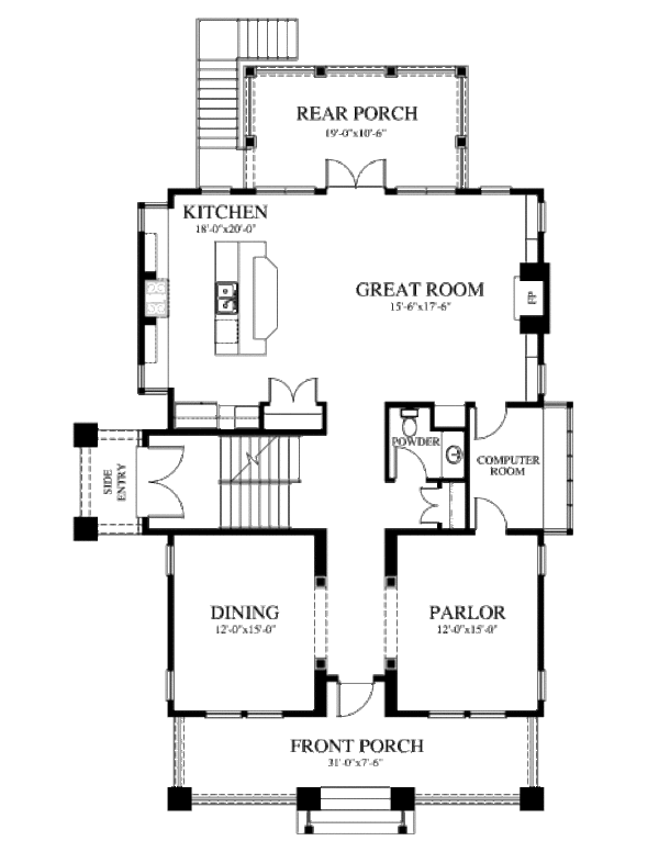 Craftsman Floor Plan - Main Floor Plan #426-8