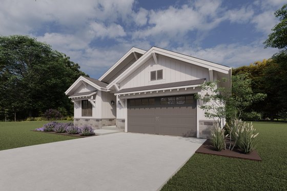 Exterior - Front Elevation 4 for Farmhouse House Plan #1069-36 - 2 bed, 2 bath