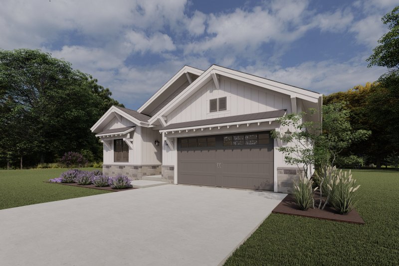 Architectural House Design - Exterior - Front Elevation 4 for Farmhouse House Plan #1069-36 - 2 bed, 2 bath