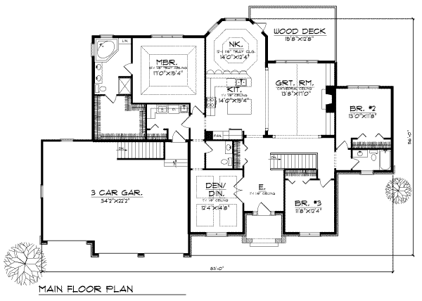Home Plan - European Floor Plan - Main Floor Plan #70-380