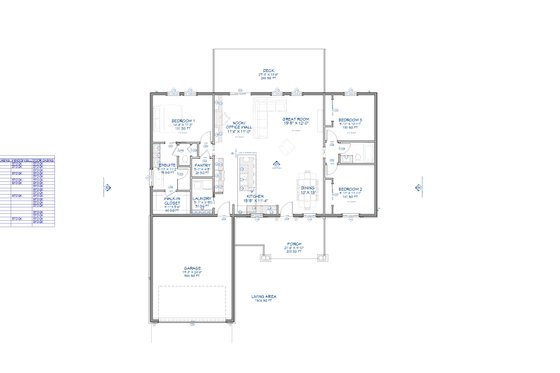 Floor Plan - Main Floor for Farmhouse House Plan #1109-18 - 3 bed, 2 bath