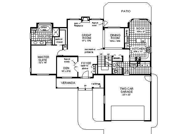 House Design - Traditional Floor Plan - Main Floor Plan #18-277