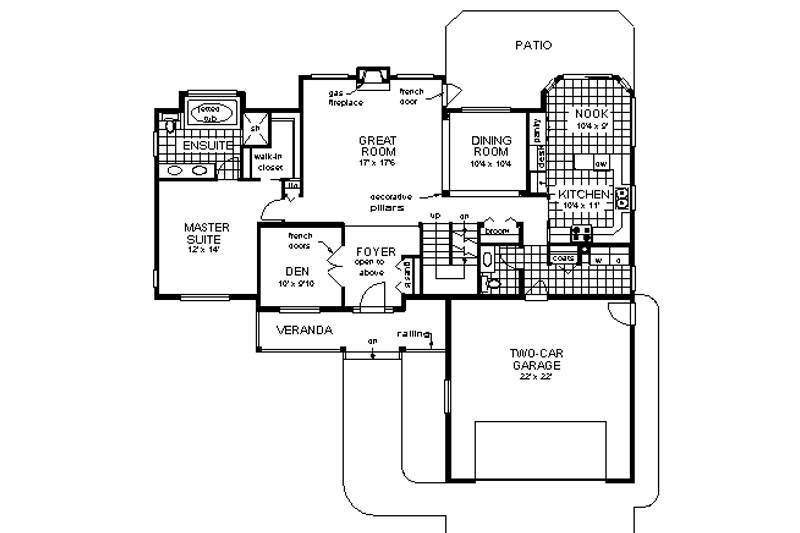 Home Plan - Floor Plan - Main Floor for Traditional House Plan #18-277 - 5 bed, 3 bath