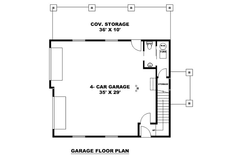 House Design - Floor Plan - Lower Floor for Traditional House Plan #117-1070 - 2 bed, 1.5 bath
