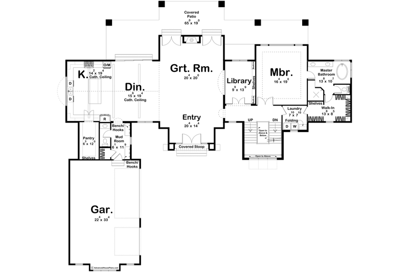 Home Plan - Floor Plan - Main Floor for European House Plan #455-635 - 4 bed, 3.5 bath