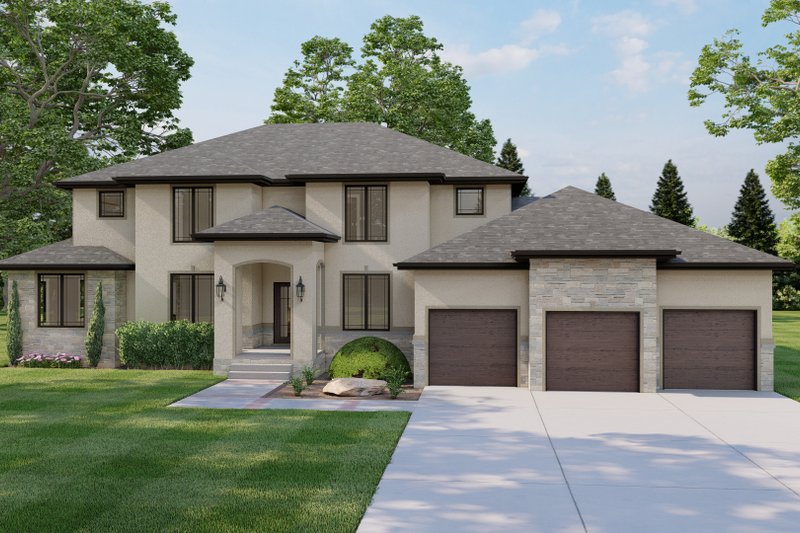 House Plan Design - Mediterranean Exterior - Front Elevation Plan #455-161