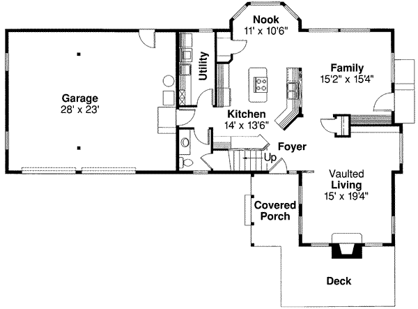 Home Plan - Tudor Floor Plan - Main Floor Plan #124-341