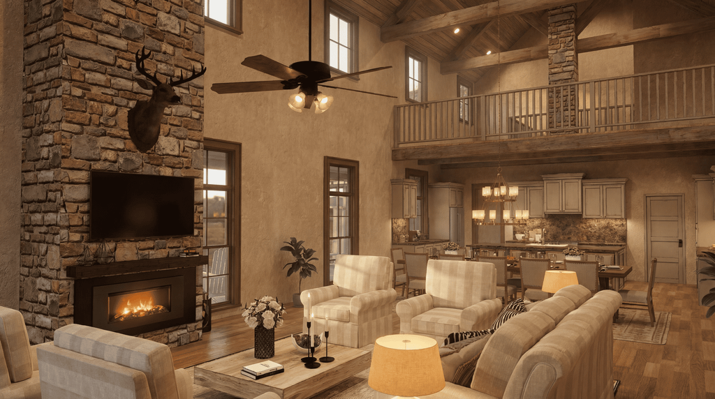 Interior - Family Room for Farmhouse House Plan #923-496 - 4 bed, 4.5 bath