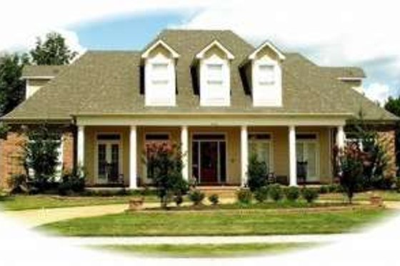 Exterior - Front Elevation for Southern House Plan #81-1326 - 4 bed, 4 bath