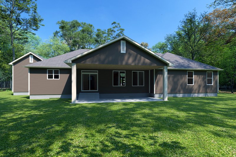 Dream House Plan - Exterior - Rear Elevation for Traditional House Plan #1111-12 - 4 bed, 2.5 bath