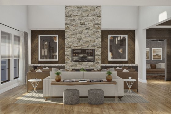 Interior - Family Room 1 for Modern House Plan #455-520 - 5 bed, 4.5 bath