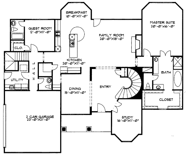 Traditional Floor Plan - Main Floor Plan #43-107
