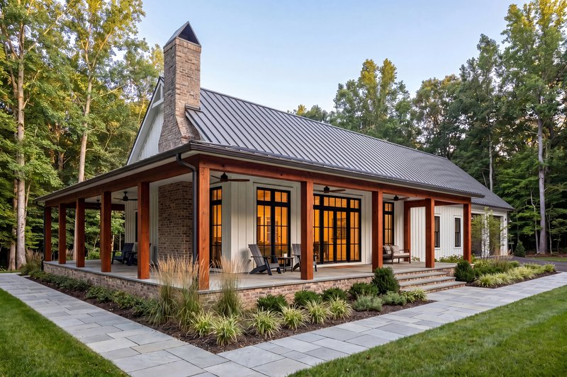 House Blueprint - Exterior - Front Elevation 7 for Barndominium House Plan #430-434 - 4 bed, 2.5 bath