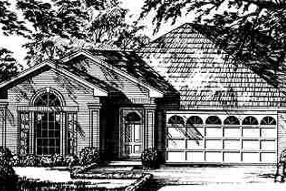 Exterior - Front Elevation for Traditional House Plan #40-207 - 3 bed, 2 bath