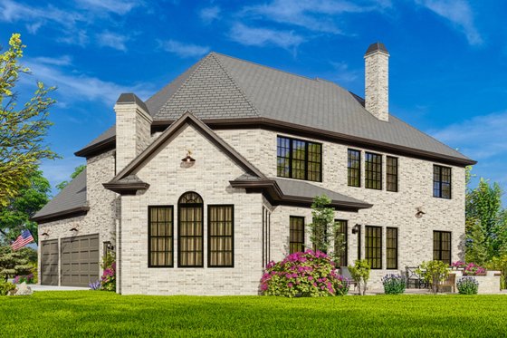 Exterior - Rear Elevation for Traditional House Plan #54-450 - 5 bed, 4 bath