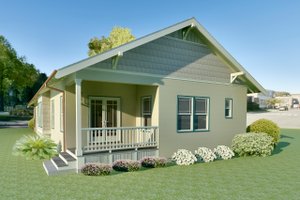 Exterior - Rear Elevation for Craftsman House Plan #489-13 - 3 bed, 2 bath