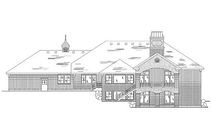 Home Plan - Exterior - Rear Elevation for European House Plan #5-366 - 4 bed, 3.5 bath