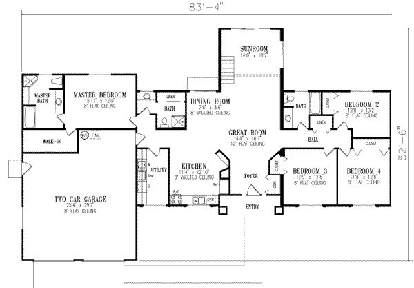 Home Plan - Adobe / Southwestern Floor Plan - Main Floor Plan #1-451
