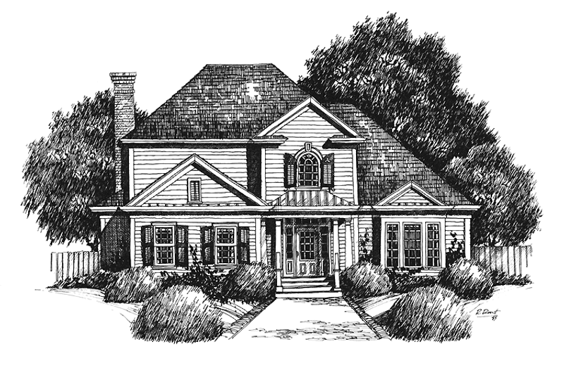 House Blueprint - Colonial Exterior - Front Elevation Plan #429-159