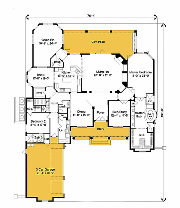 Southern Floor Plan - Main Floor Plan #135-208