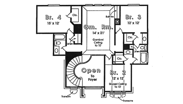 Home Plan - Country Floor Plan - Upper Floor Plan #974-24