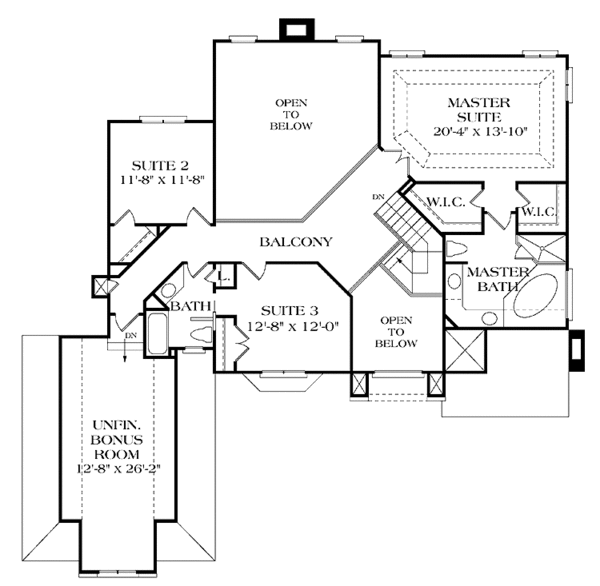Architectural House Design - European Floor Plan - Upper Floor Plan #453-167
